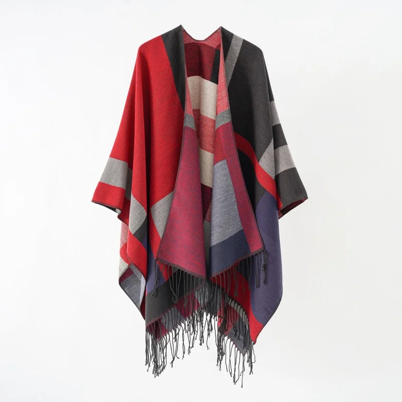 A ladies autumn and winter scarf women's fashion commuter cashmere scarf simple striped warm shawl