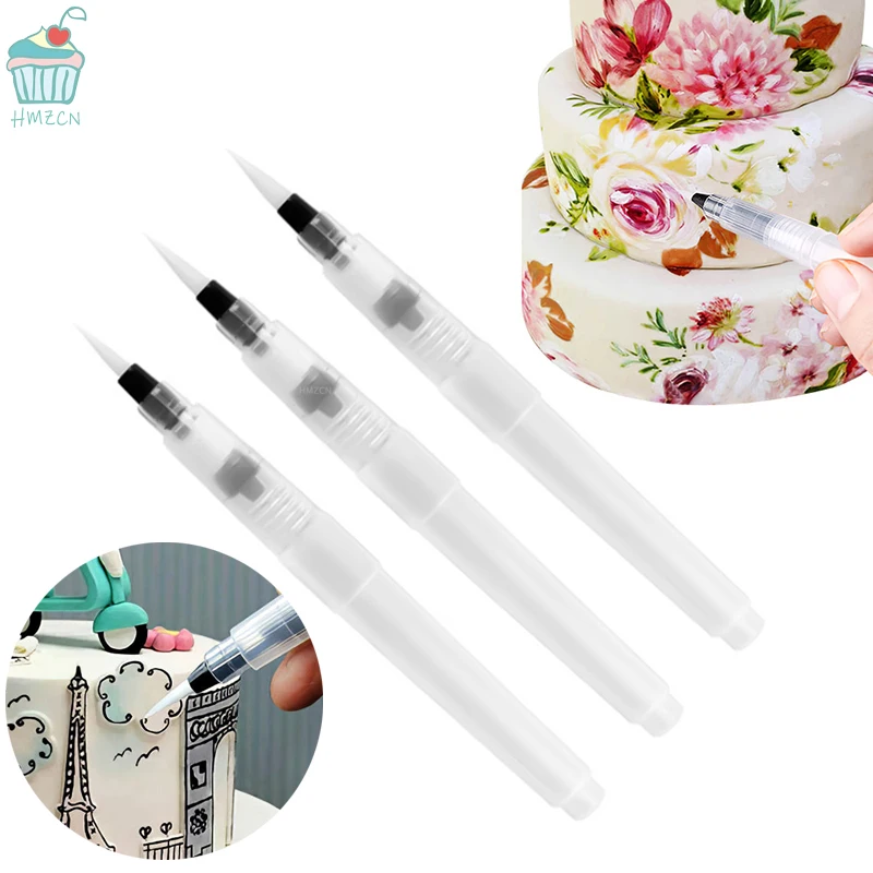 1/3pcs/set Coloring Water Painting Pen Fondant Plastic Watercolor DIY Cake Decorating Baking Tools Cake Decoration Accessories