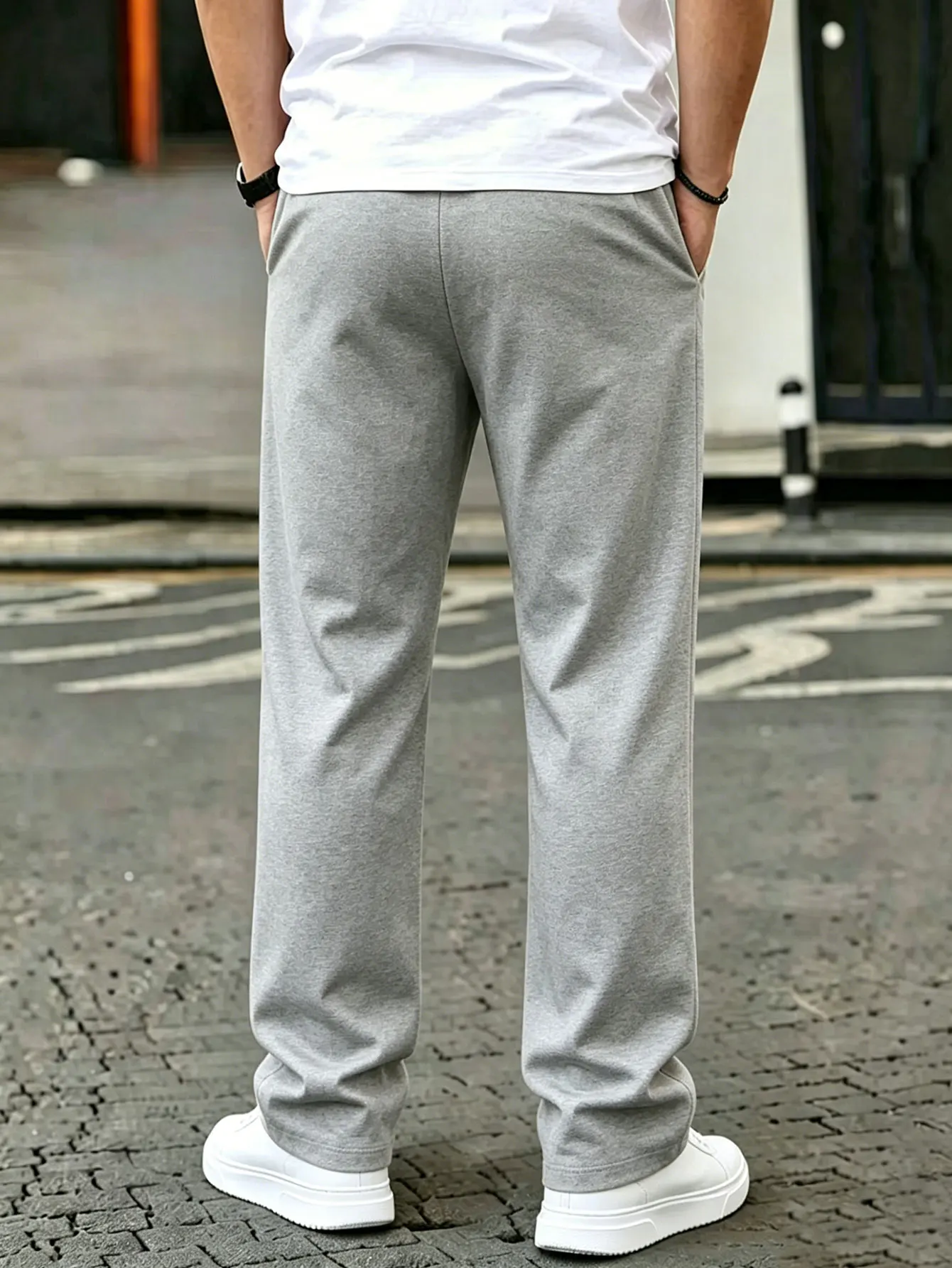 Men's Lightweight Casual Cleanfit Business Minimalist Suit Style Sports Pants Loose Sweatpants with Drawstring Waist