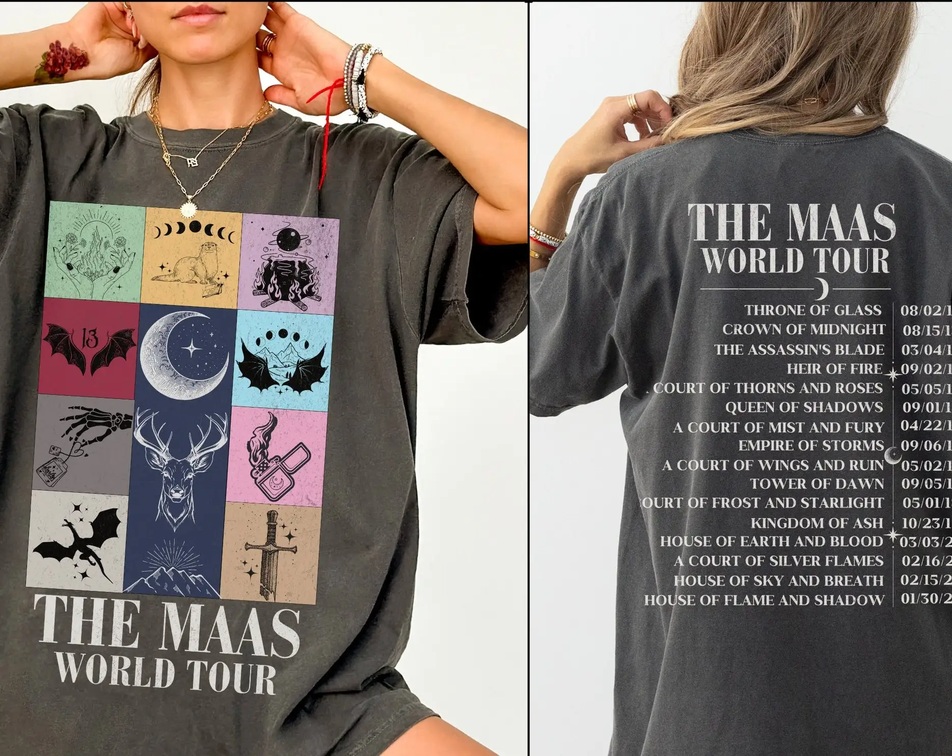 Sarah J. Maas Eras Tour T-shirt Throne of Glass TOG Fans Essentials Fashion Brand Men Women Cotton Top Children Kid Boy Girl Tee