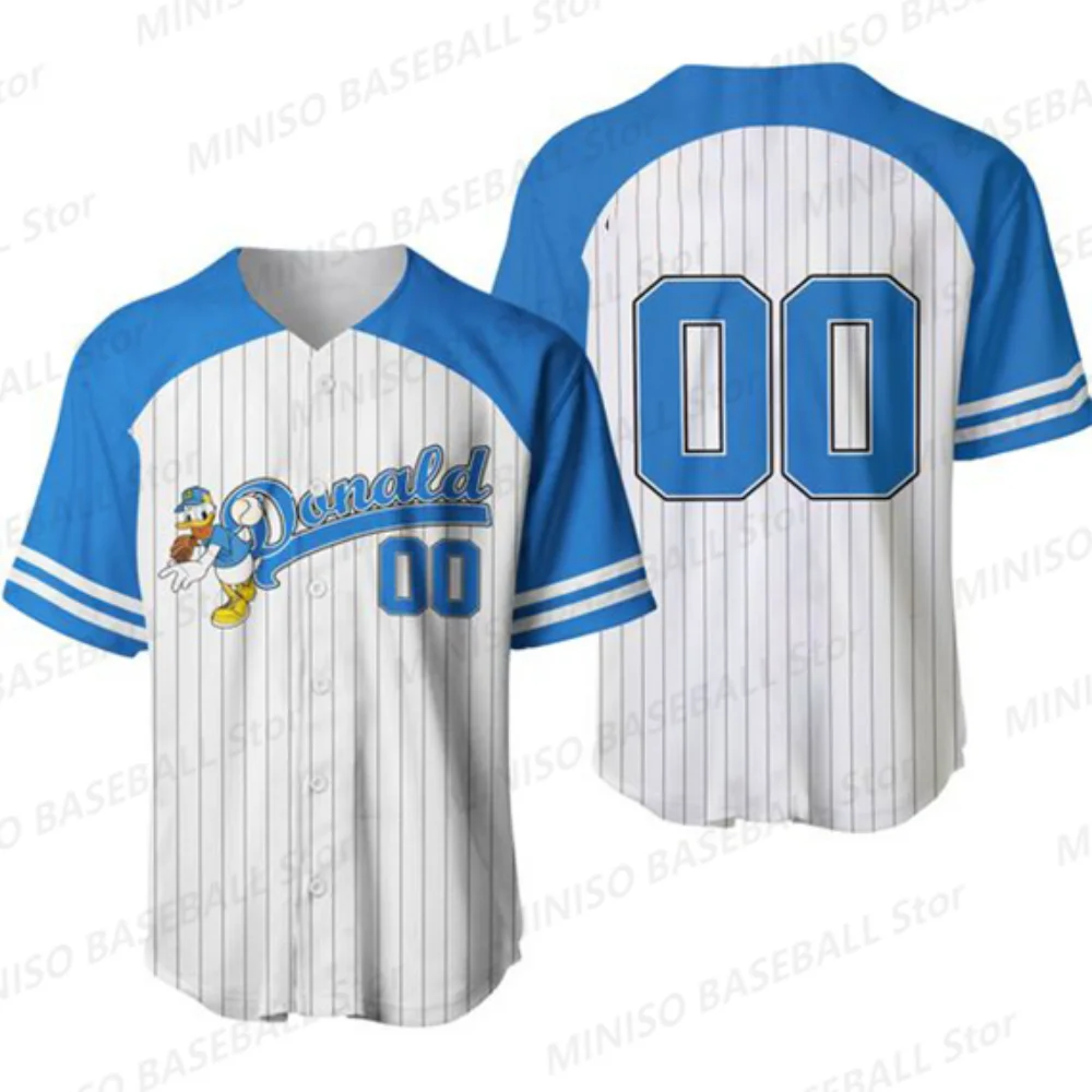 New Summer Boy&Girl Disney Series Cartoon Character Donald Duck Baseball Jersey KID/Adult Leisure Sports Outdoor Training Jersey