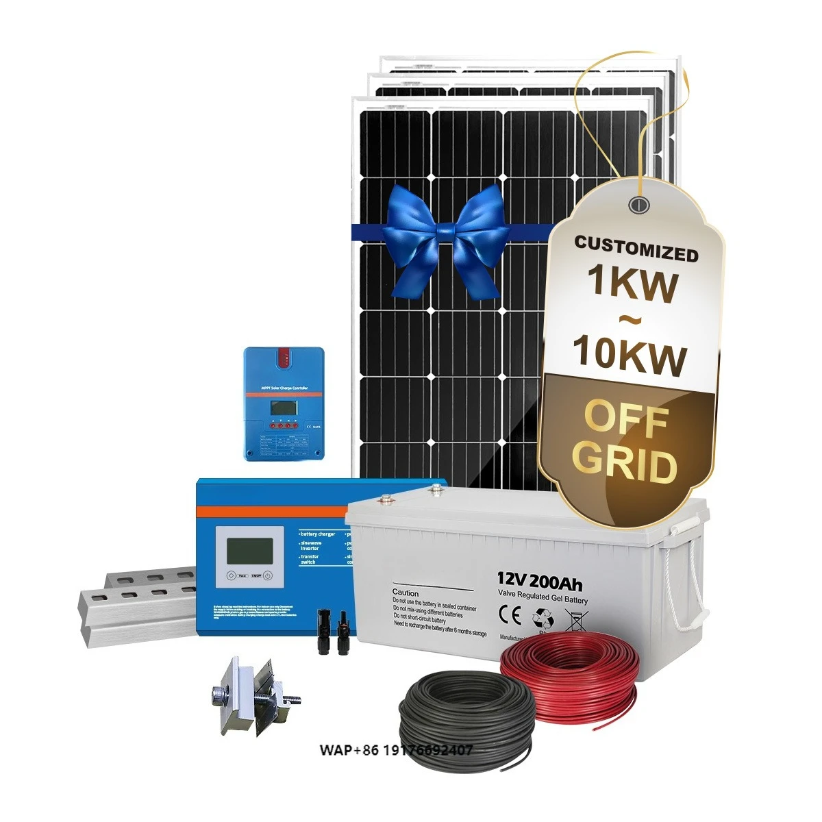 Factory Price Full Set 5kw Off-grid Solar System with Inverter/solar Panel/200ah Gel Battery