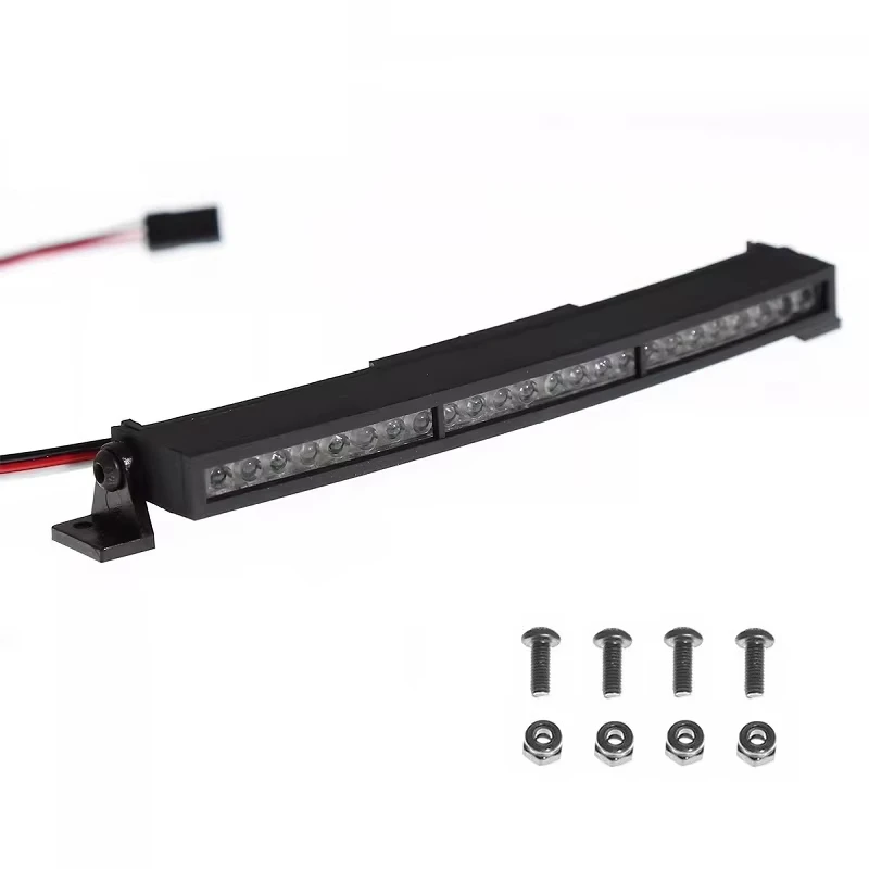 116mm Bendable Metal Bright LED Roof Light Bar for Axial SCX10 90046 Traxxas TRX4 MJX H8H H8P 1/10 RC Crawler Upgrade Parts