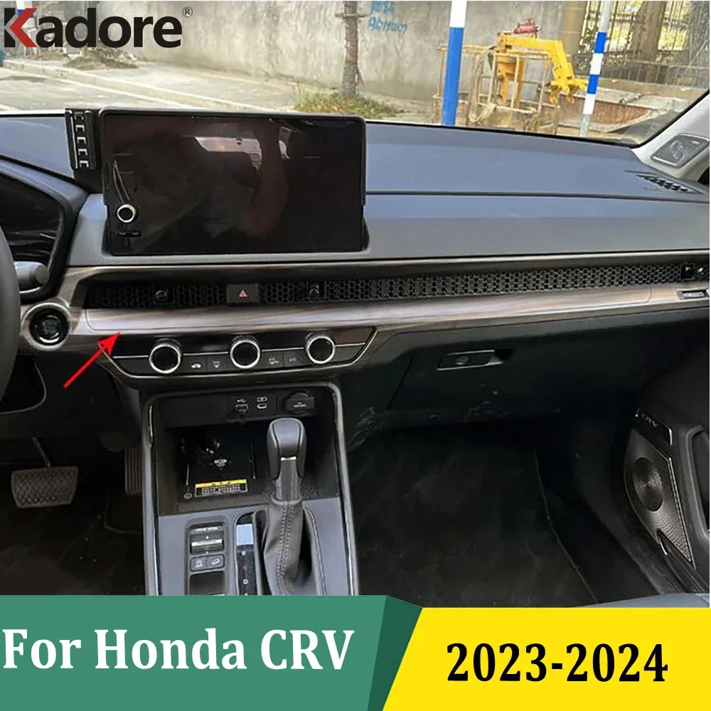 

For Honda CRV CR-V 2023 2024 Carbon Fiber Center Control Air Conditioning Vent Trim Cover Interior Car Sticker Accessories