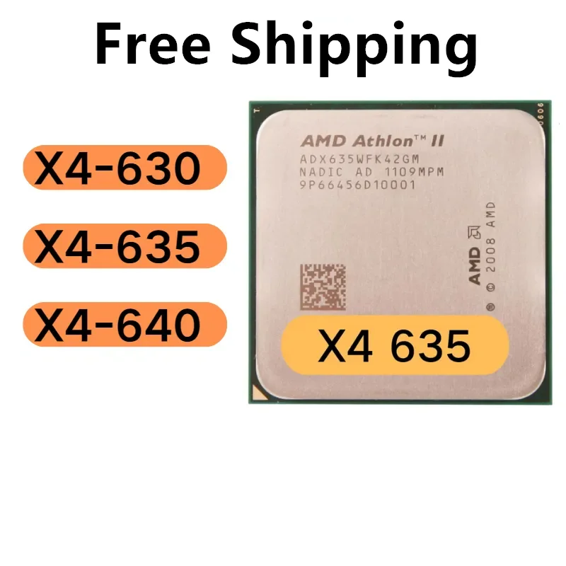 Athlon II X4 630  X4-630 2.8GHz Quad-Core CPU Processor ADX630WFK42GI x4-635 X4 635 X4-640 X4 640 Socket AM3+ AMD Athlon II