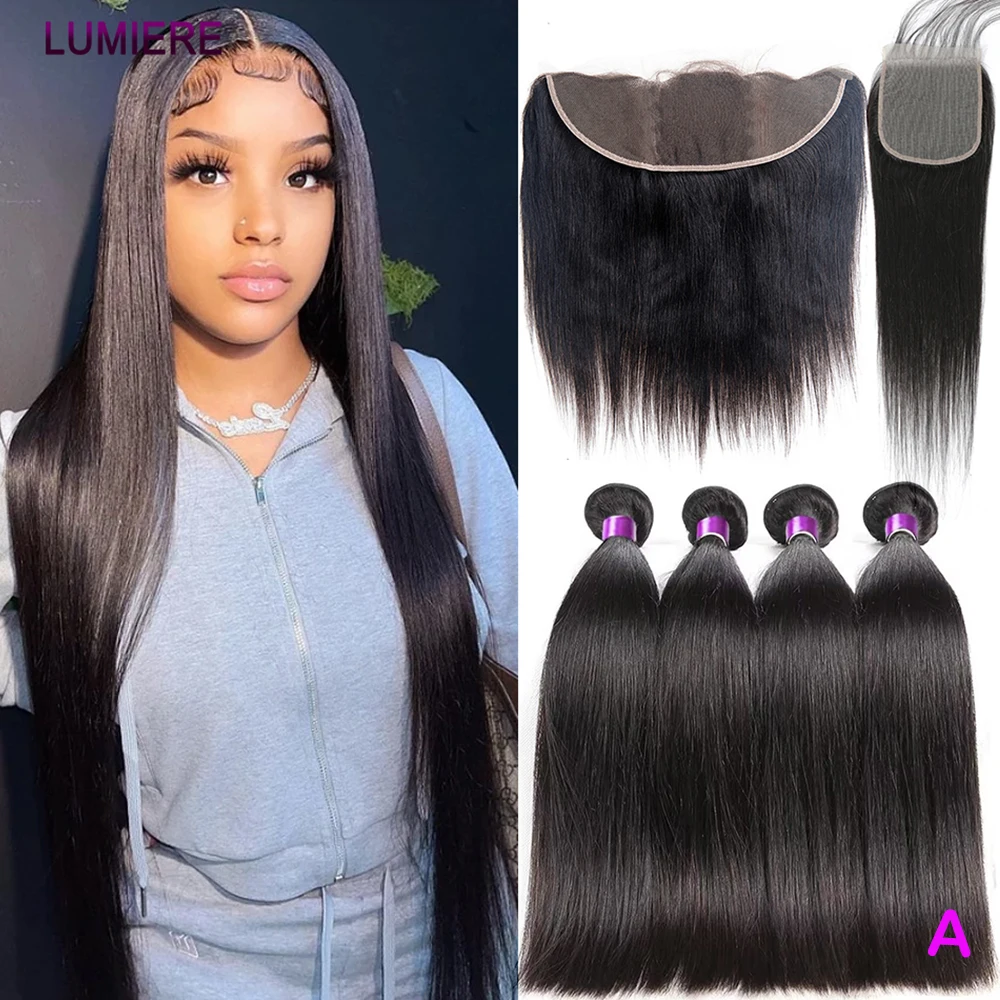 

18A оптовая продажа, высокое качество, прямые пучки с HD-застежкой, фронтальная часть, 100% натуральные человеческие волосы, плетение 3/4 пучков, дешевое наращивание