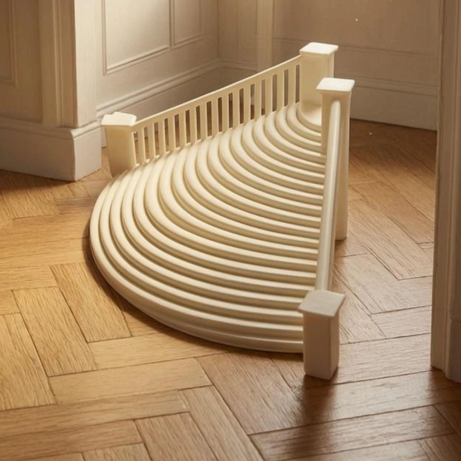 Dollhouse Staircase Stepped Base Round Staircase Miniature Decor Decorative Ready to Place