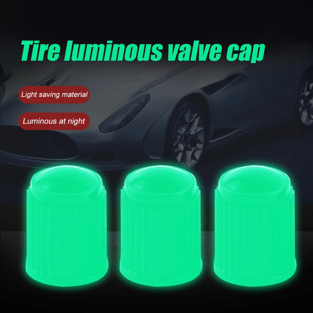 10Pcs/Set Universal Luminous Valve Caps Fluorescent Tire Stem Caps Valve Cover Glow Tire Air Wheel Caps for Cars Motorcycle Bike