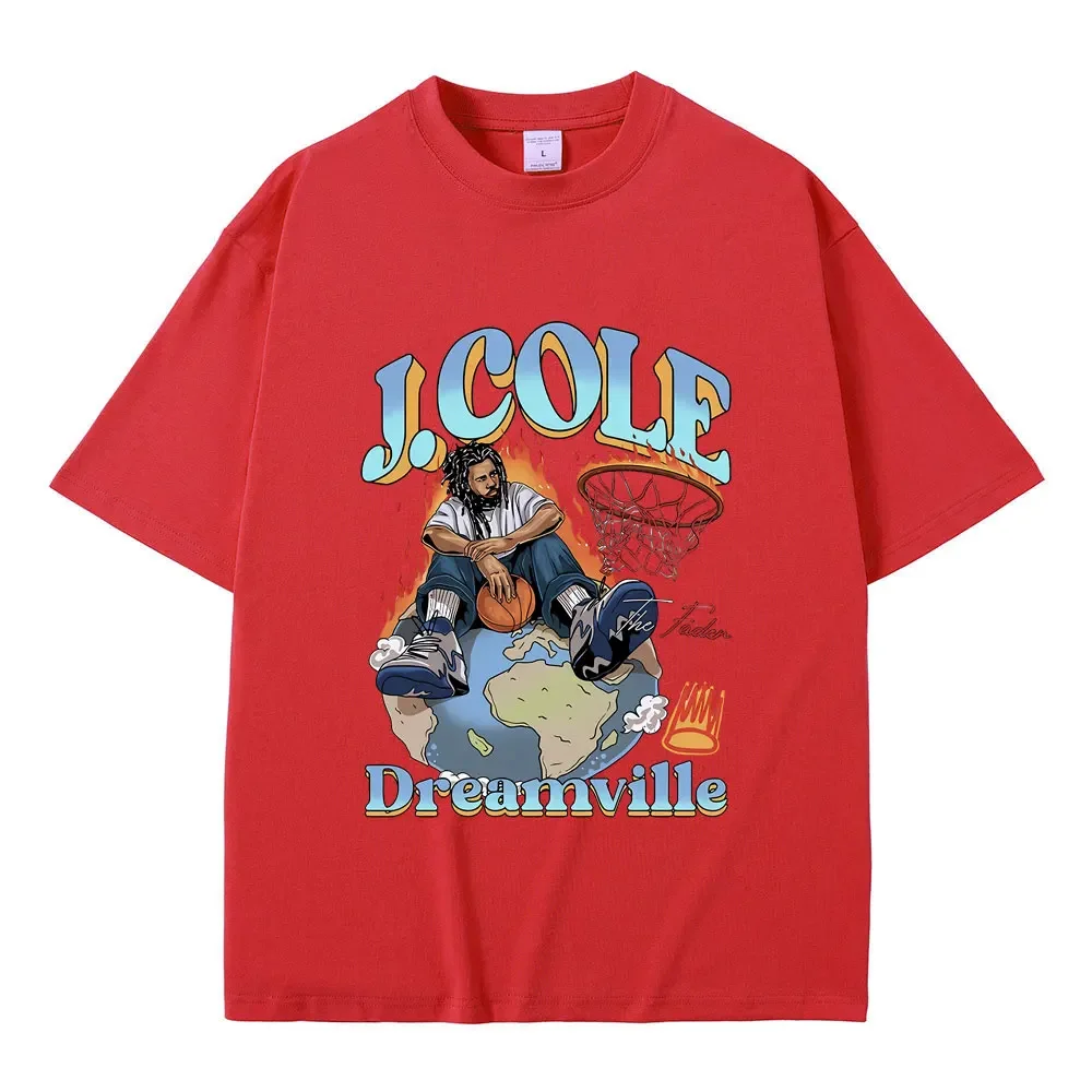 Male Fashion Oversized T-shirt Best Famous Rapper J. Cole The Fader Dreamville Graphics T-shirt Hip Hop Vintage Tees