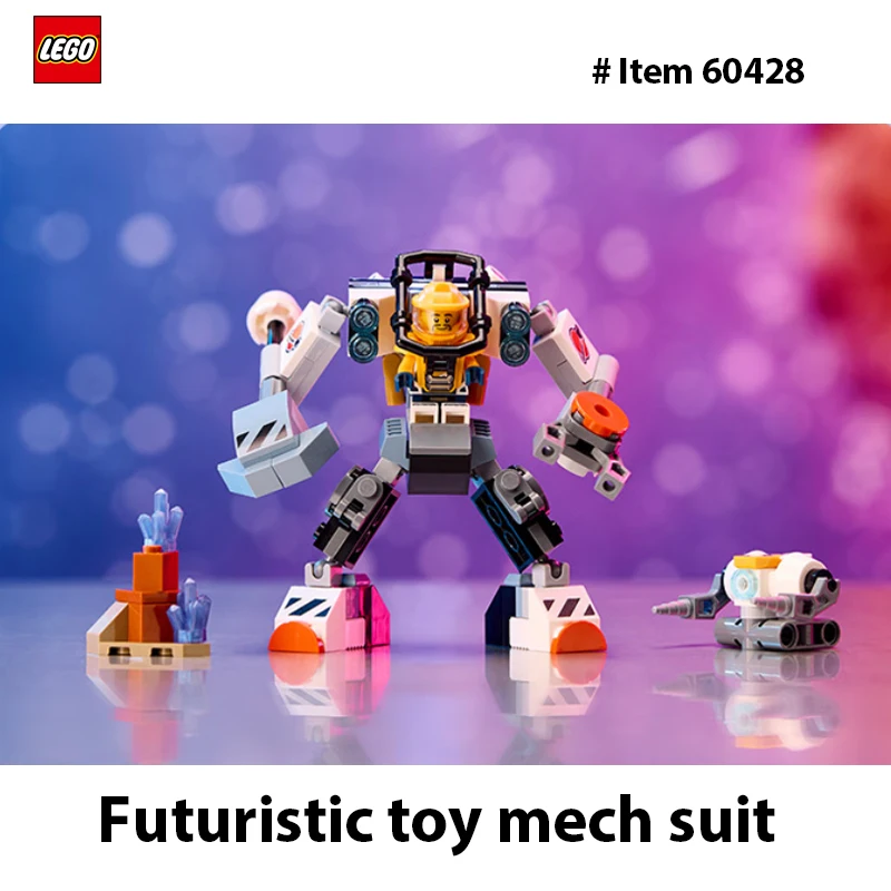 LEGO 60428-Mech de l'espace, kit de construction robot pour enfants à partir de 6 ans, ensemble avec figurine d'action et figurine pilote