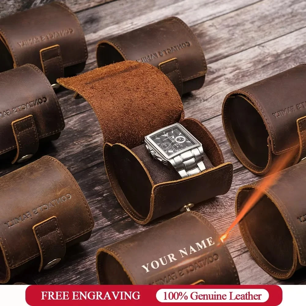 

3/5/10 Pcs Wholesale Single Watch Roll Box Organizer Display Case Jewelry Storage Gift Vintage Watch Pouch Holder With Pillow