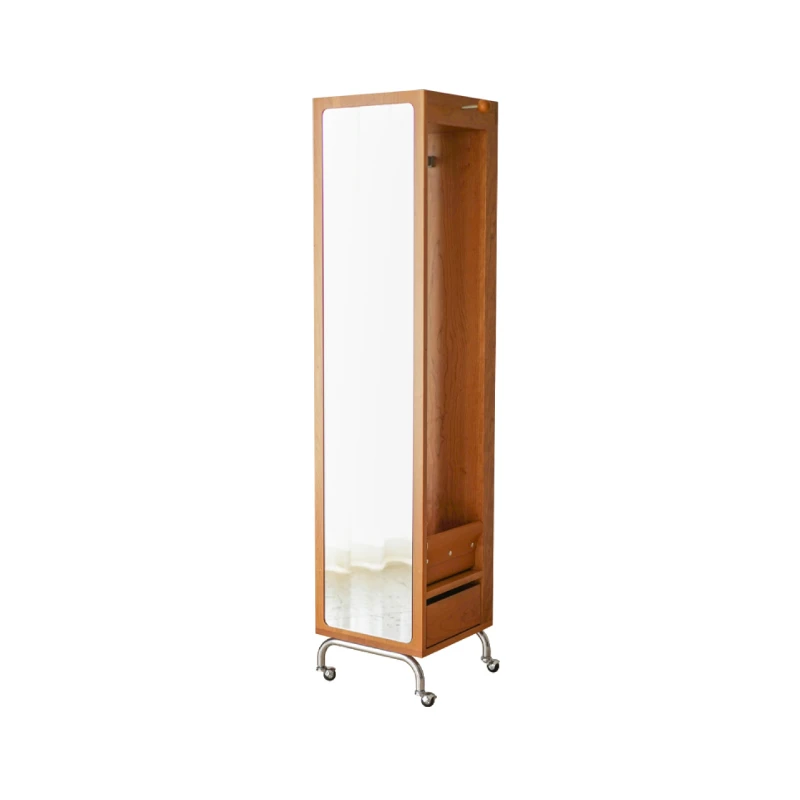 

Spain Mobile Mirror Cabinet Dressing and Hat Rack Solid Wood Storage Magazine Cabinet Floor to Floor Full Body