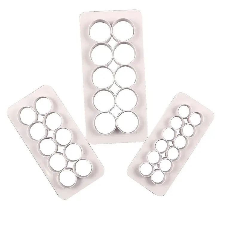 

3pc Round Geometric Cookie Cutter Embosser Fondant Biscuit Cake Mold Cake Decorating Tools Baking Pastry Accessories K931