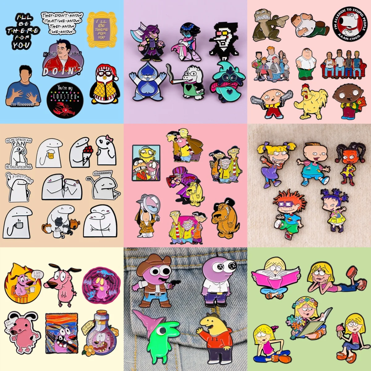 3-10 teile/satz Klassische Cartoon Charaktere Emaille Pin Brosche für Frau Metall Pin Abzeichen Hemd Broschen für Männer Frau schmuck Geschenke