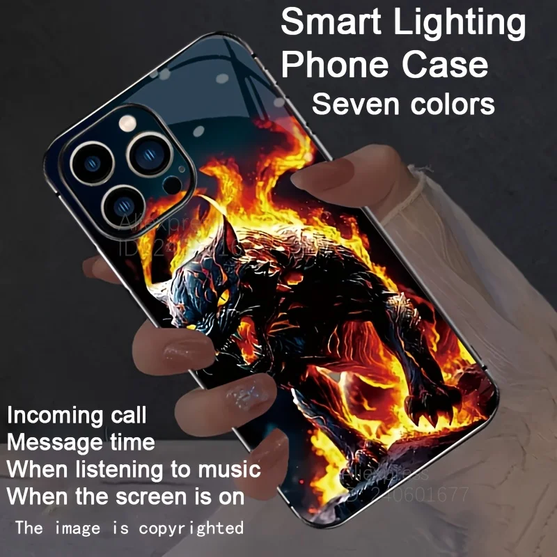 

Animal Design LED Glow In The Dark Phone Case For iPhone 16 Pro Max 16E 15 14 13 12 11 XS X XR 7 8 Plus SE2 16 Luminous Cover