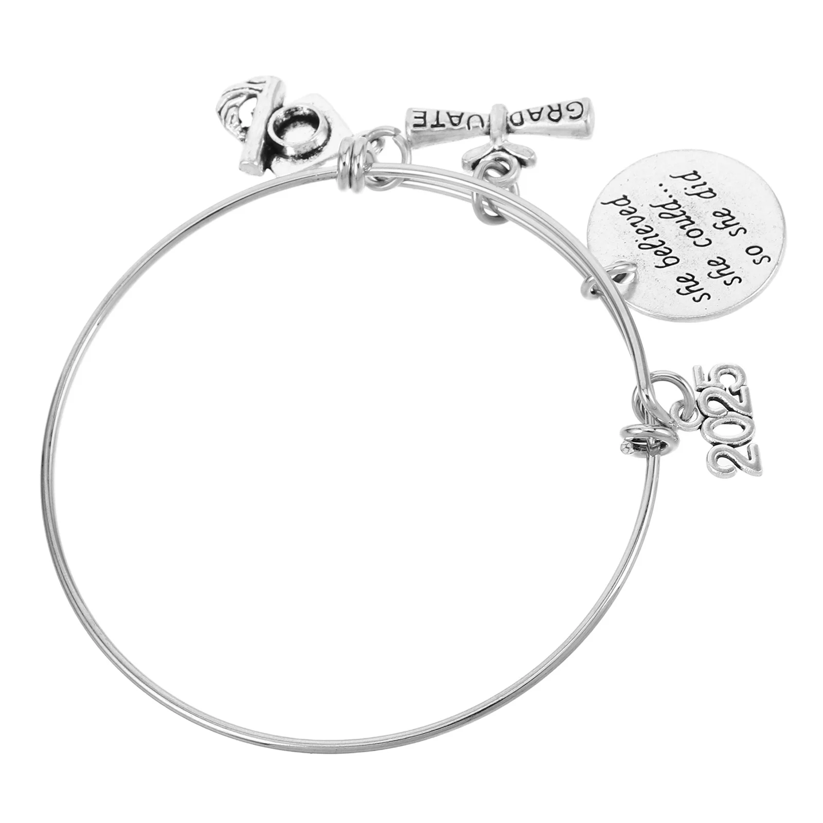 

Регулируемый выпускной браслет класса 2025 года, металлический браслет, подарок на память для выпускника, подарок для колледжа, вдохновляющие ювелирные изделия