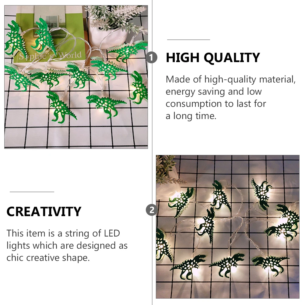 

1Set 1.65m 10 LED Dinosaur String Lights Cartoon Decorative Party Lighting for Home Bedroom Kids Room LED Dinosaur Lamps