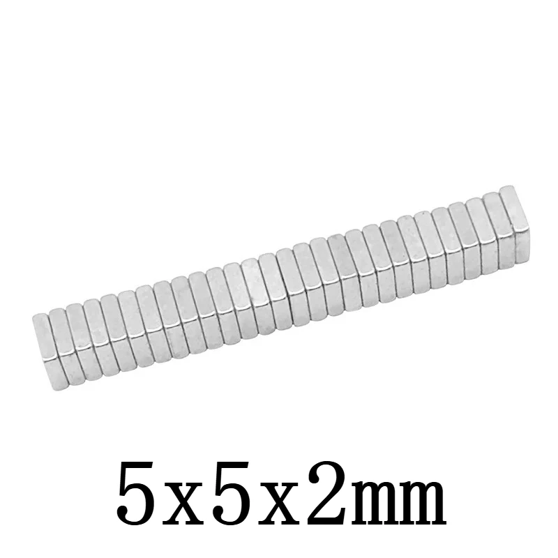 5x5x2 Super Strong Square Magnet N35 NdFeB Rare Earth Magnet 5*5*2 Neodymium Magnets Sheet 5x5x2mm