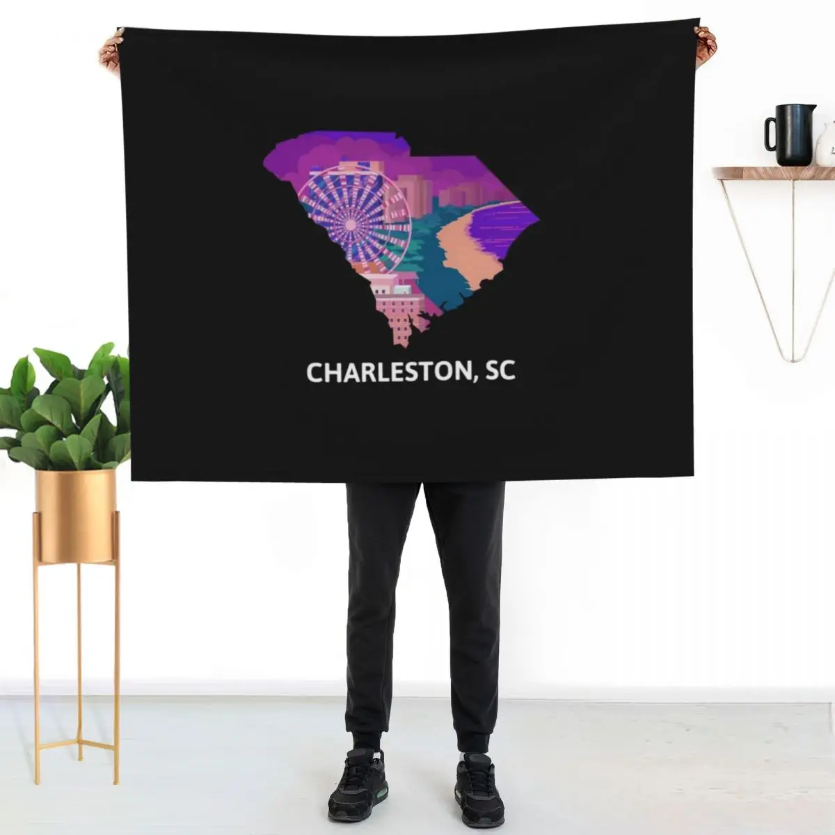 Charleston, SC Throw Blanket Thermal Loose Polar for sofa Cute christmas decoration Blankets