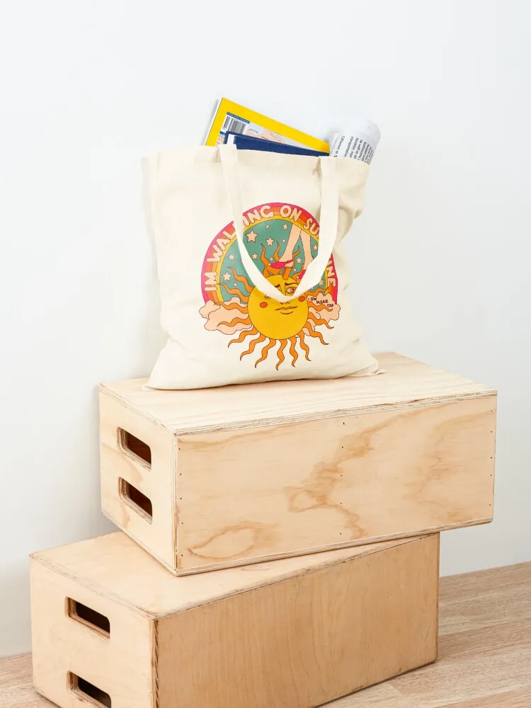 Walking on sunshine Tote Bag tote bag woman shopping bag logo canvas tote Custom