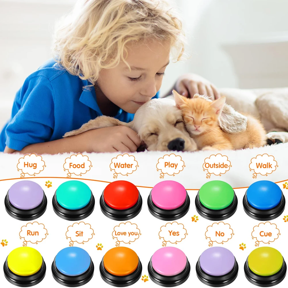 Pet Sound Box Recordable Talking Button Buzzer With Recording Function Talking Toy For Pet Communication Training Tool Dogs Toys