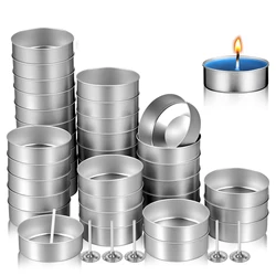 100 Sets Aluminum Tea Light Cups Wick Tealight Candles Empty Cases Cups Containers Aluminum Boxes For Making