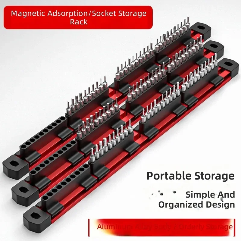 for Screwdriver Bit Storage Strip Plum Hexagonal Handle Storage Box for 6.35mm Socket Heads and Screw Bits Organizer Rack