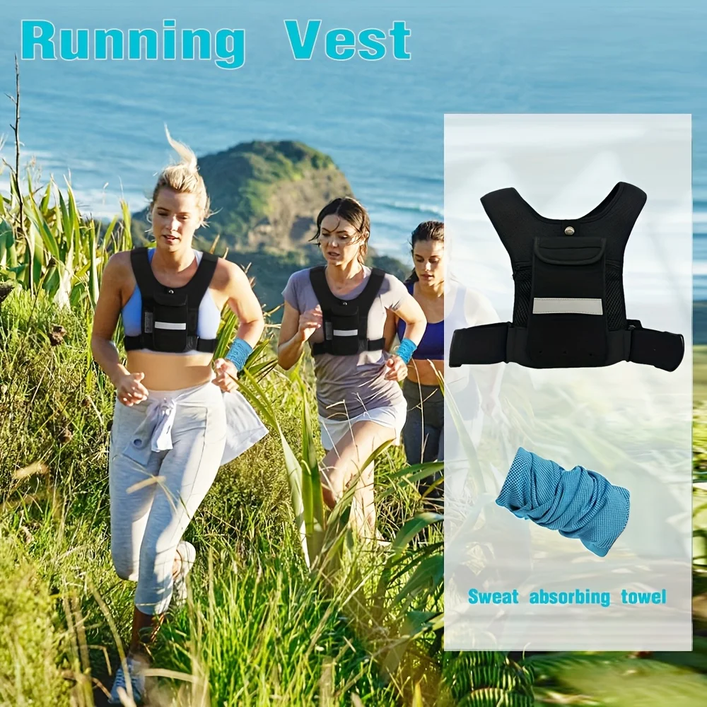 

Lightweight Outdoor Running Vest with Touchscreen Phone Pocket Quick-Dry Wrist Towel for Hiking Climbing Cycling Surfing Include