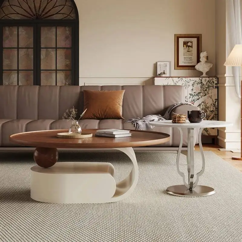 

High Quality Side Table Modern Decoration Trendy Aesthetic Light Luxry Coffee Table Living Room Mesas Bajas Lounge Furniture