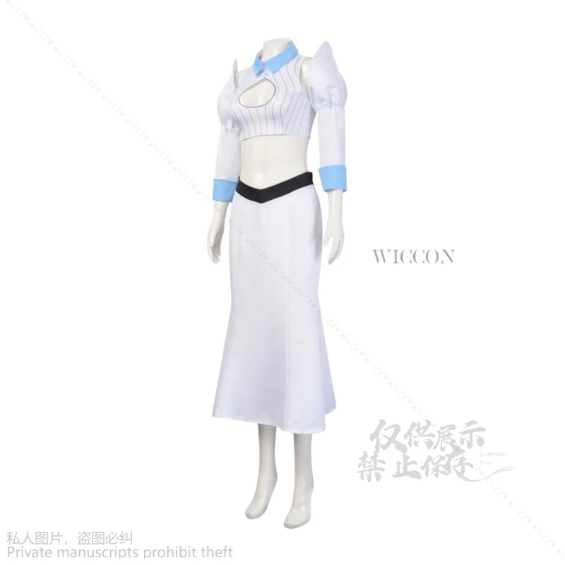 Anime Princess Inoue Orihime Cosplay Costume Wigs Lolita White Dew Waist Long Skirt Headwear Woman Sexy Carnival Halloween Suit