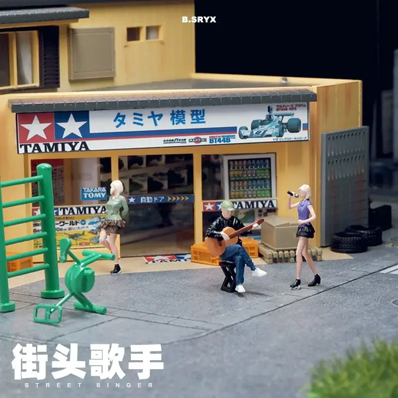 1/64 Bilancia Figura Band Cantante Modello Resina Figure In Miniatura Diorama Minifigure Scene di Garage FAI DA TE Giocattoli Artigianali Da Collezione