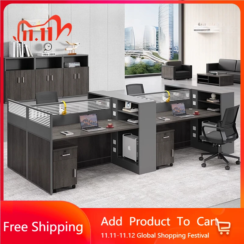 

Modern Monitor Office Desk Secretary Conference Minimalist Study Office Desk Crafting Luxury Mobile Metal Bureau Furniture