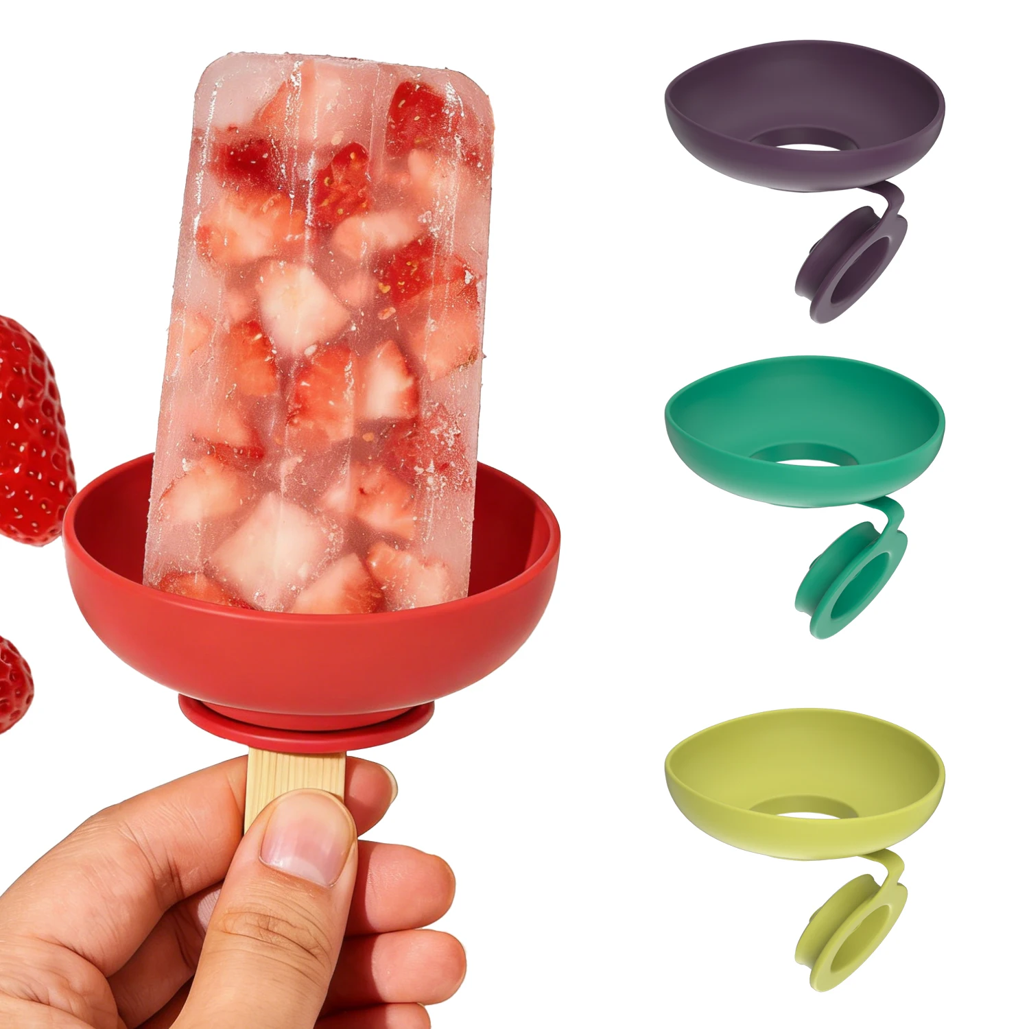 Drip-Proof Popsicle Rack Silicone Anti-Drip Ice Cream Bracket Reusable Portable Popsicle Protector for Kids Ice Cream