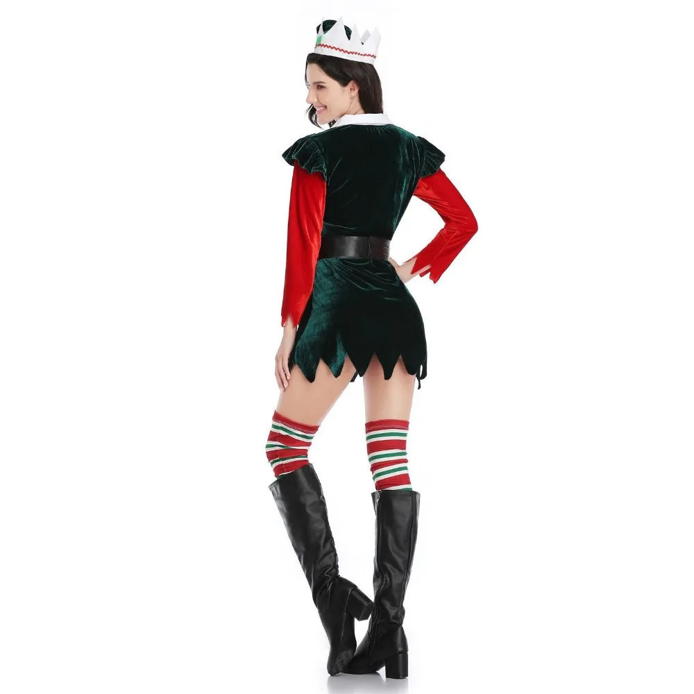 Kerstman Cosplay Kostuum Volledige Sets Groen Rood Uniform Pakken Voor Vrouwen Mannen Meisje Kinderen Kerst Carnaval Feest Kleding Roleplay