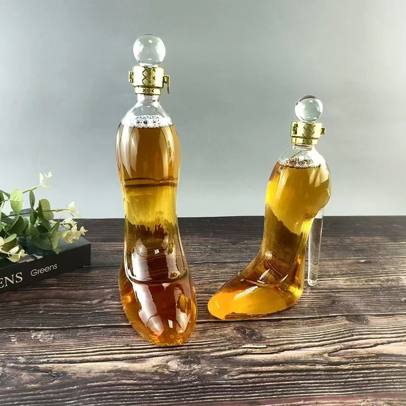 

Luxury High Heel Shoe Wine Bottle Craft Red Wine Creative Borosilicate Glass Decanter Whiskey Empty Flask Gift Shaker Cocktail