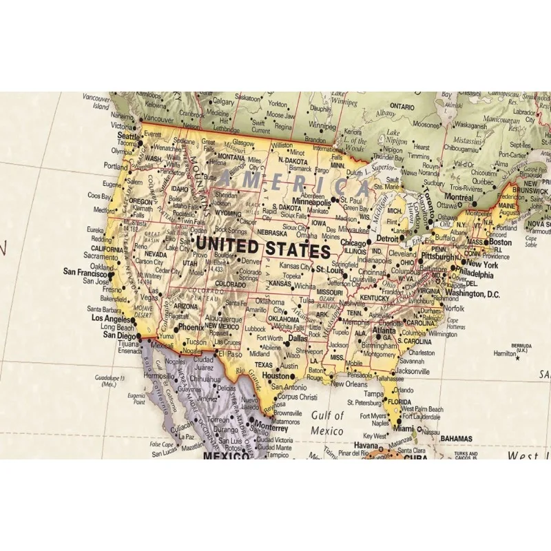 Affiche de décoration murale de carte du monde anglaise Vintage, sans cadre, peinture sur toile, image artistique, salle de classe, chambre à coucher, fournitures scolaires A1/A2