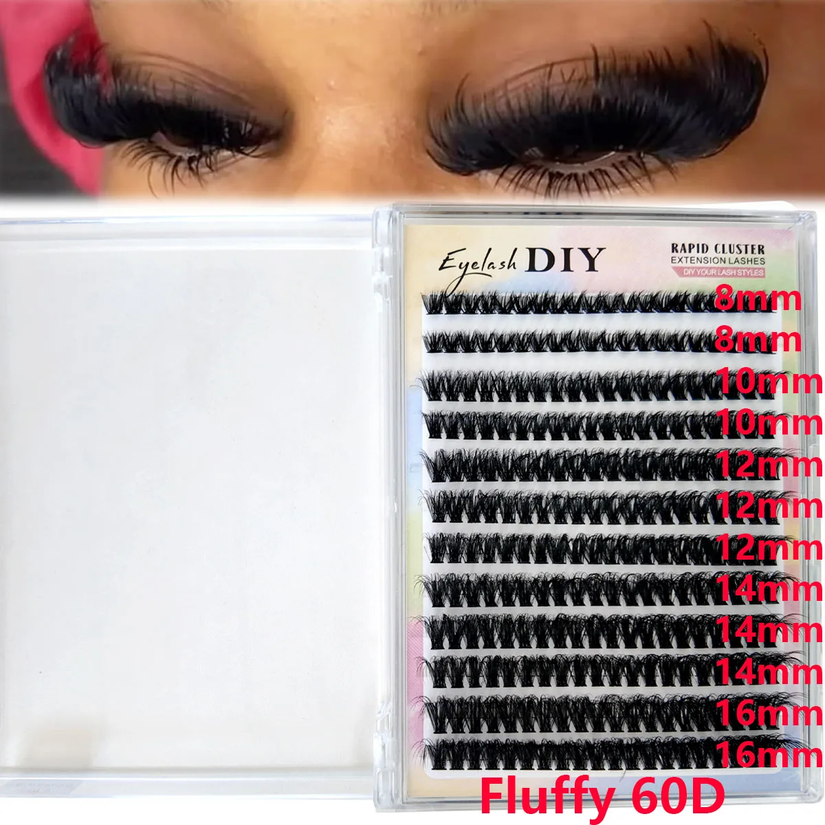Large Capacity Eyelash Book 5D Fluffy 60D-300D Eyelash Bundle Mange Eyelash Nail Effect Fairy Anime Eyelashes Multiple Mixed Sty