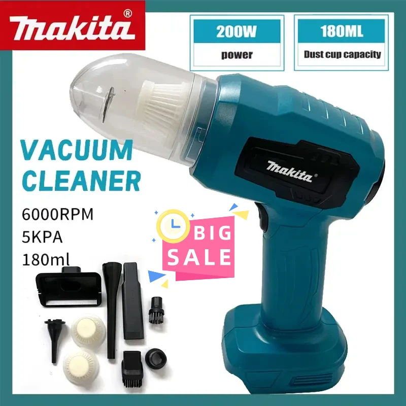 Makita Mini Handheld Car Vacuum Cleaner 100ML Cordless Portable Vacuum Keyboard Car Cleaning Tools For Makita 18v Battery