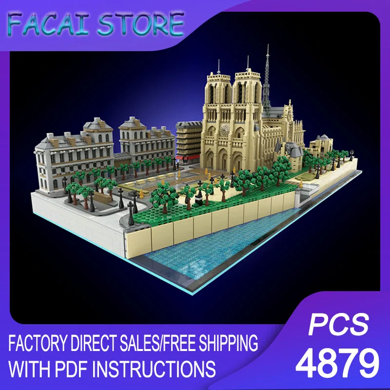

Конструктор Famous Scene Moc: Модульное расширение модели Парижского кампуса, технологические блоки, рождественский DIY-набор, подарки для конструкторов