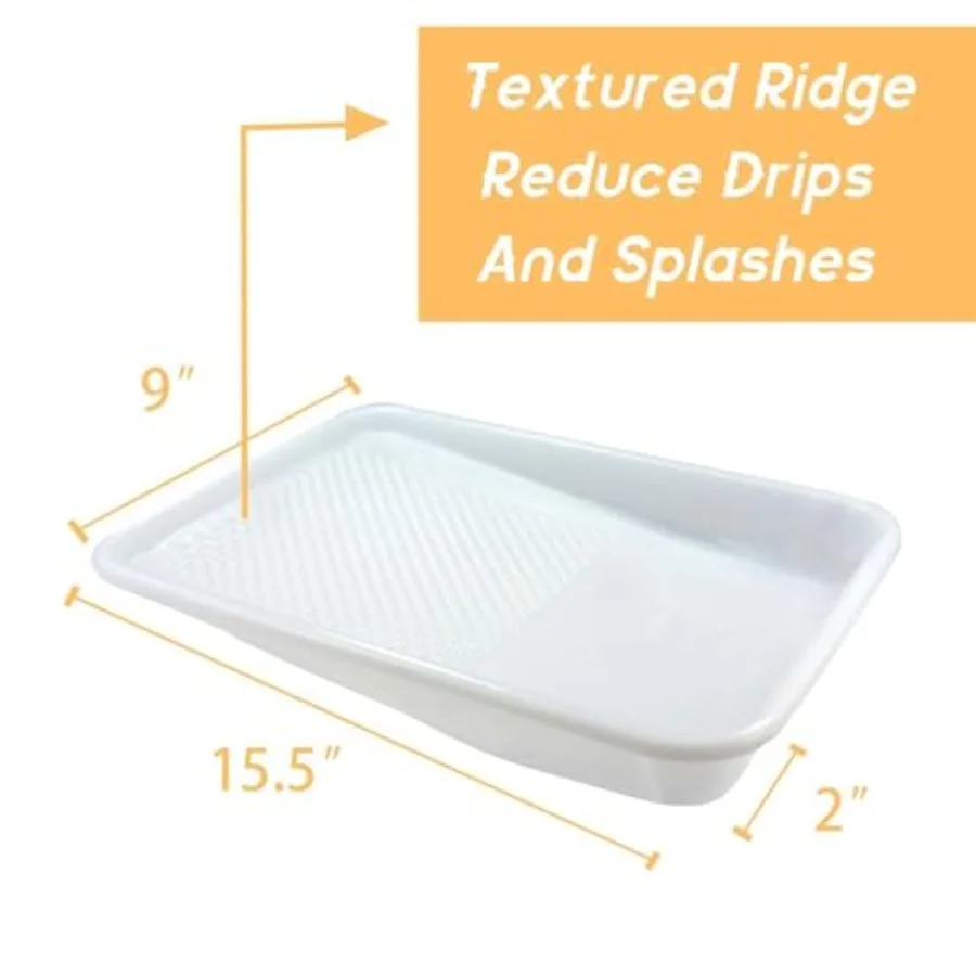 1 Piece 9 Inch Metal Paint Tray with 10 Tray Liners, Paint Trays for Paint Roller, Paint Tray Liner Disposable for Home Wall Pa view 3