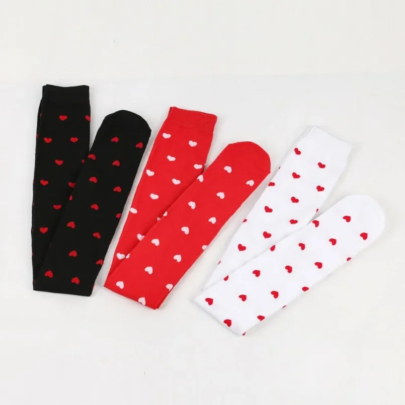 Womens Long Over Above Knee Socks Heart Love Ladies Girls Striped Thigh High Stockings Black White Cosplay Lolita Harajuku Y2k