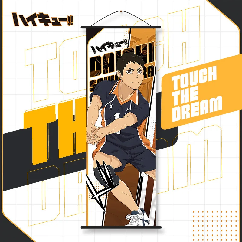 Volleyball Youth Anime Hanging Painting Hinata Shoyo Kozume Kenma Kageyama Tobio Rubbish Peach Fleece Scroll Cloth Painting