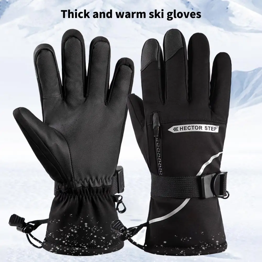 1 Pair Winter Gloves  Anti-slip Palm Pattern   Warm Gloves Winter Outdoor Sport Gloves