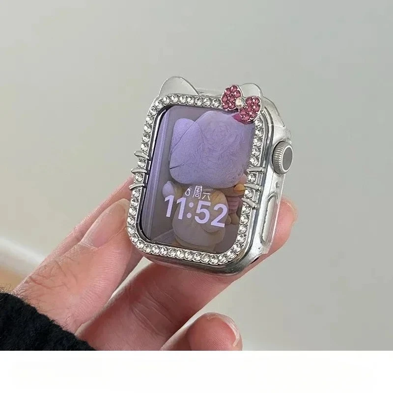 HOT Hollow Protective Case for Apple Watch Case 9/8/7 41mm 45mm Bling Women Bumper Frame Cover iWatch Series 40mm 44mm 6/5/4 SE - view 3
