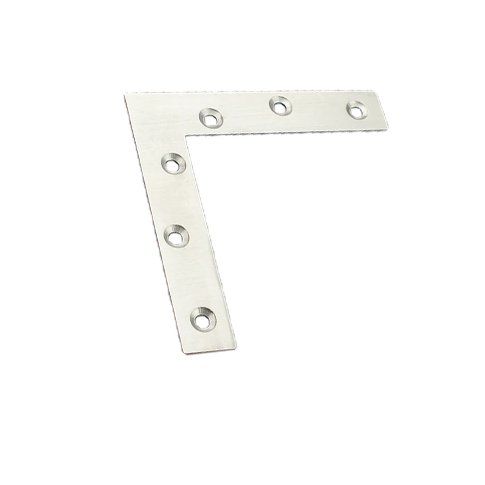 Stainless Steel Plain Angle Bracket L-joint 90 Degree Board Support Corner Bracket Furniture Fittings Connectors