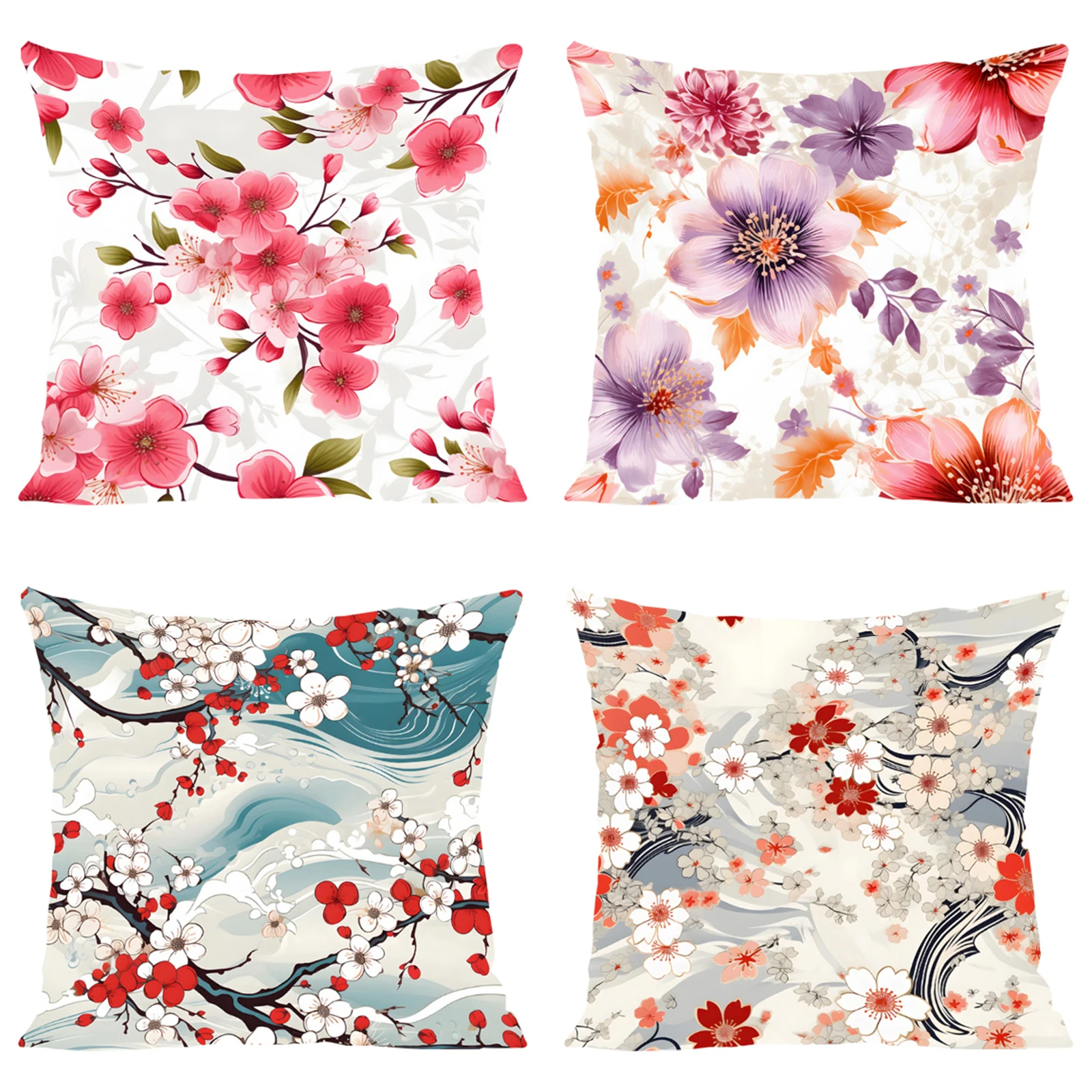 

Japanese Flowering Cherry Cushion Cover 45x45 Cushions Covers Decorative Pillow Cover for Living Room Cushions Home Decoration