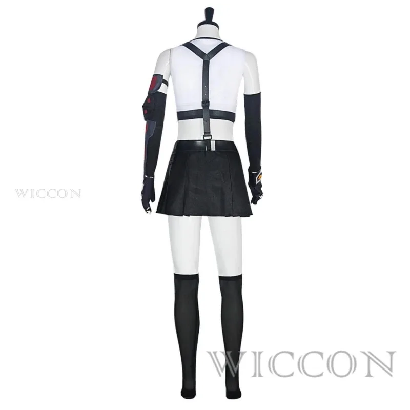Final Fantasy VII Remake Tifa Cosplay Tifa Lockhart Cosplay Costume adulte femmes filles perruque chaussures Halloween carnaval Costumes