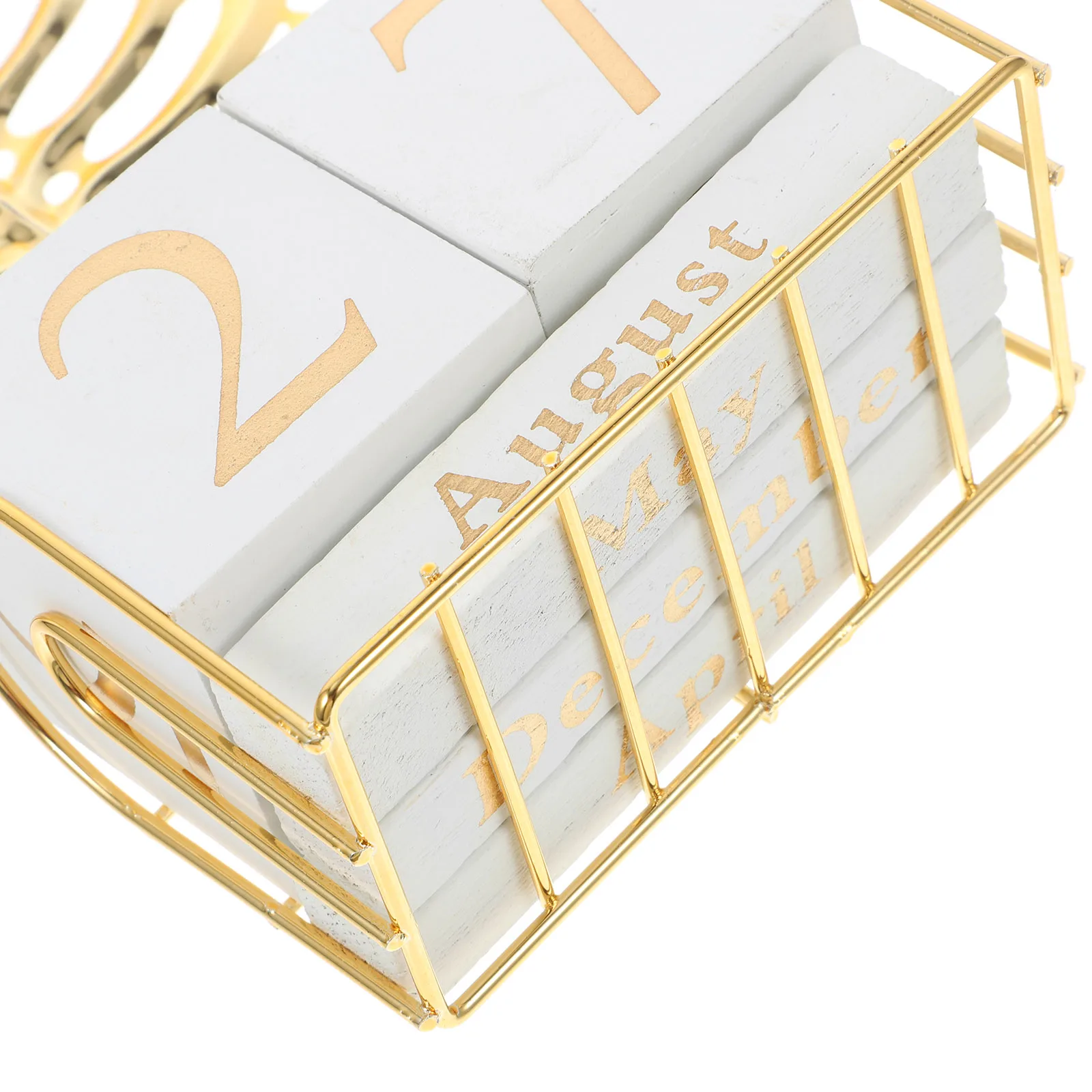 

1PC Back Leaf Wooden Block Calendar Square Desk Decoration Creative Calendar Accessory Fade Resistant Lightweight