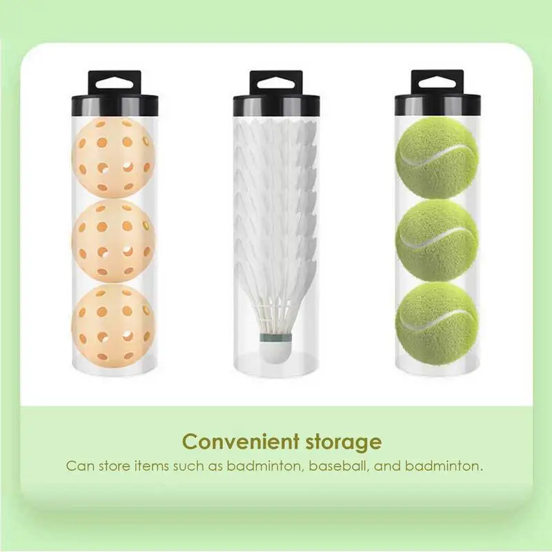 Tennis Ball Container Transparent Tennis Ball Tube Ball Storage Container Sports Accessories For Tennis Balls Ping Pong Balls