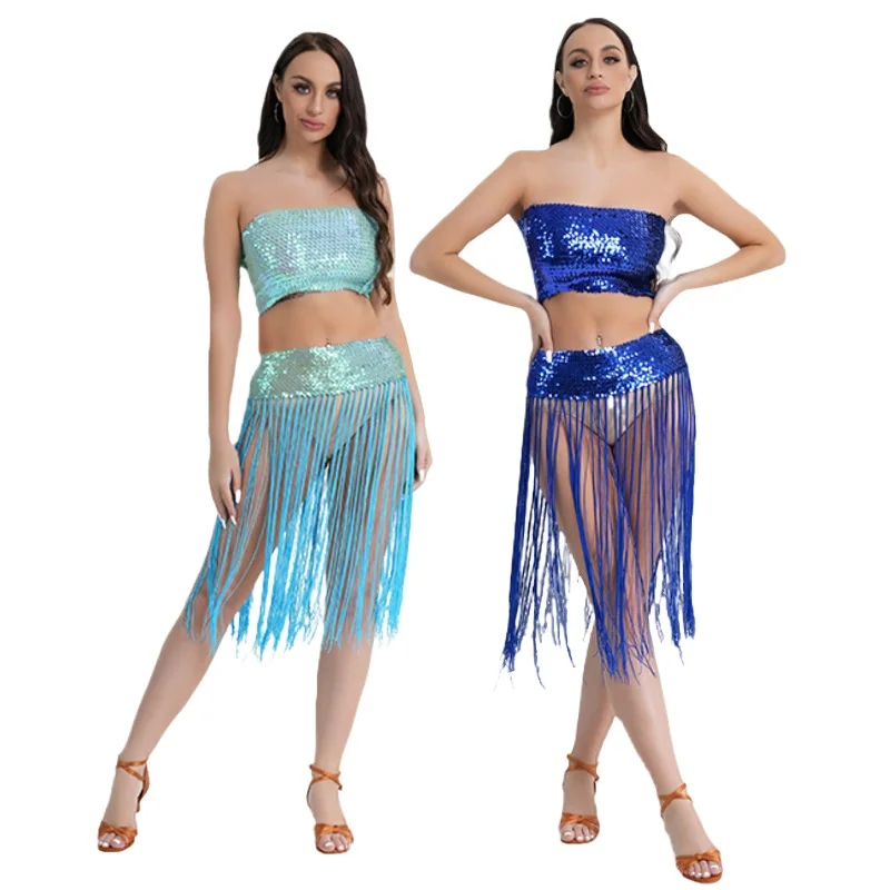 

Европейский и американский костюм для танца живота с блестками на груди, костюм для танца на пилоне, джазовый танец, сексуальный вечерние бюстгальтер с бахромой, сценическая одежда
